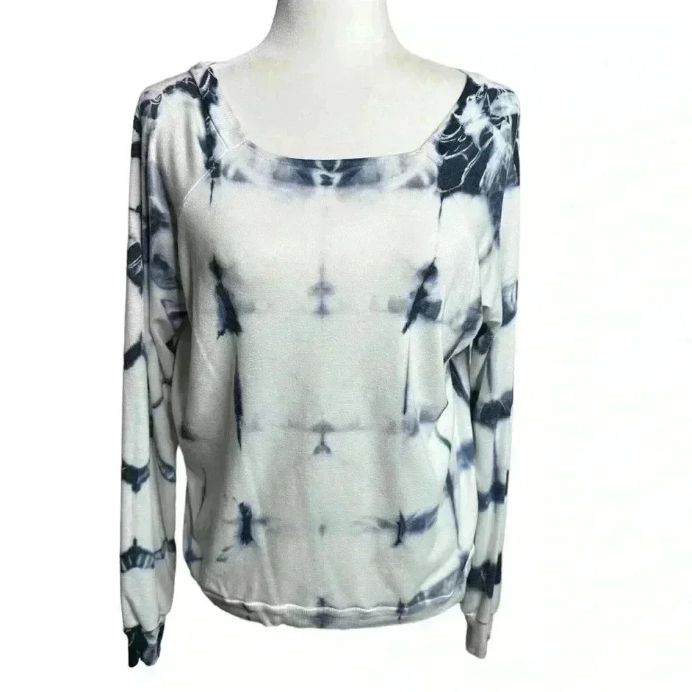 Omgirl Blue White Tie-dye Sweatshirt Pullover Size M